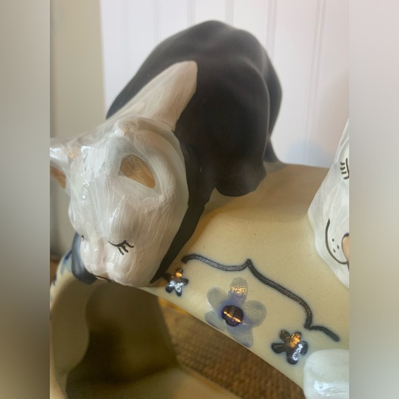 Vintage Louisville Stoneware Cat Fishbowl Holder “Classy Cat” EUC hard to find - Picture 4 of 16